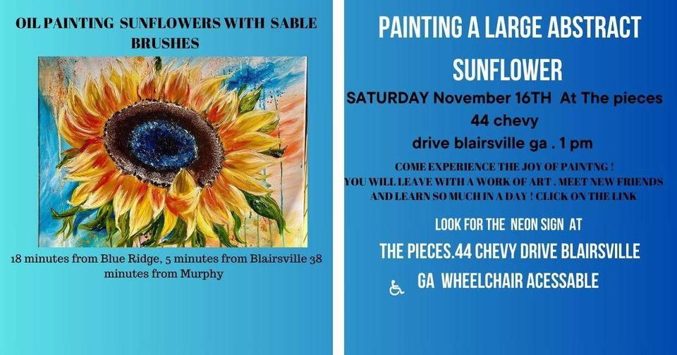 Floral Series Oil Painting Class Sunflower Blue Ridge, GA